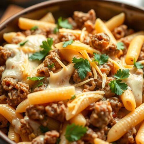 Beef and Cheddar Ranch Pasta