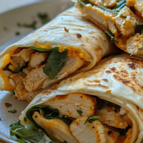 Cheesy Garlic Chicken Wraps