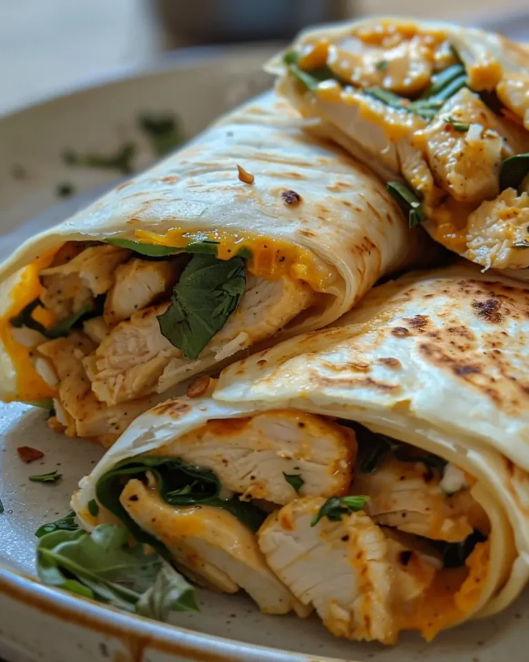 Cheesy Garlic Chicken Wraps