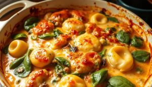 Chicken and Spinach Tortellini Bake