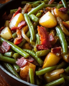 Country Ranch Green Beans and Potatoes with Bacon