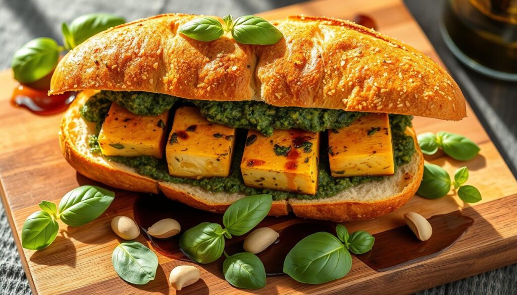 Pesto Tofu Sandwich