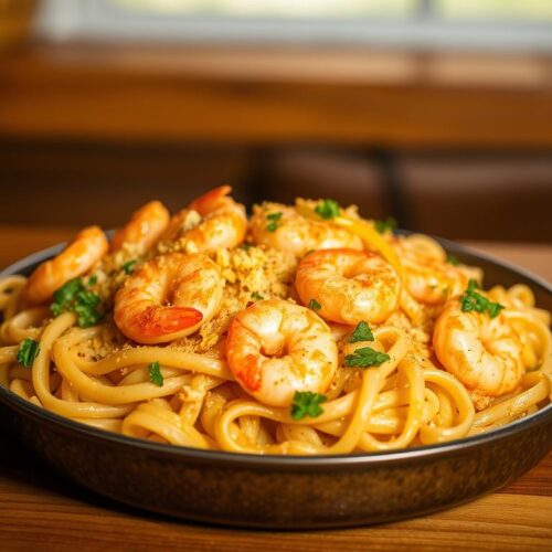 Shrimp Scampi Pasta Bake