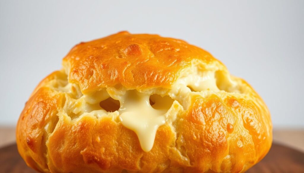 A close-up photo of freshly baked cheesy bread, the golden crust glistening under warm, even lighting. The bread's surface is dotted with oozing pockets of melted, creamy cheese, beckoning to be torn apart and savored. The background is clean and minimalist, allowing the bread to take center stage. The composition focuses on the bread's texture and aroma, capturing the simple pleasures of this classic comfort food. Captured with a sharp, high-resolution lens to showcase every tantalizing detail, this image invites the viewer to imagine the satisfying crunch and gooey, flavorful bites of this homemade cheesy bread. A close-up photo of freshly baked cheesy bread, the golden crust glistening under warm, even lighting. The bread's surface is dotted with oozing pockets of melted, creamy cheese, beckoning to be torn apart and savored. The background is clean and minimalist, allowing the bread to take center stage. The composition focuses on the bread's texture and aroma, capturing the simple pleasures of this classic comfort food. Captured with a sharp, high-resolution lens to showcase every tantalizing detail, this image invites the viewer to imagine the satisfying crunch and gooey, flavorful bites of this homemade cheesy bread.