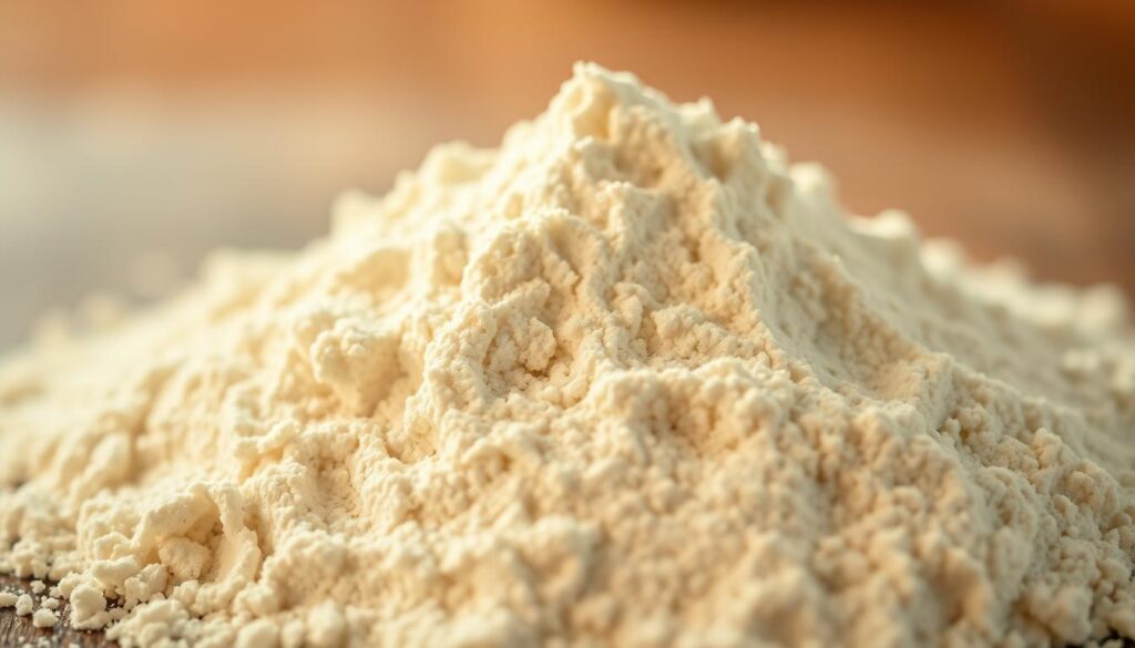 A close-up shot of a pile of high-fiber coconut flour illuminated by warm, soft lighting. The flour appears fine-grained and powdery, with a creamy, off-white color. The background is blurred, placing the focus entirely on the coconut flour. The lighting creates subtle shadows and highlights, emphasizing the texture and consistency of the flour. The overall mood is one of natural, healthy abundance, reflecting the nutritional benefits of using coconut flour in baking. A close-up shot of a pile of high-fiber coconut flour illuminated by warm, soft lighting. The flour appears fine-grained and powdery, with a creamy, off-white color. The background is blurred, placing the focus entirely on the coconut flour. The lighting creates subtle shadows and highlights, emphasizing the texture and consistency of the flour. The overall mood is one of natural, healthy abundance, reflecting the nutritional benefits of using coconut flour in baking.
