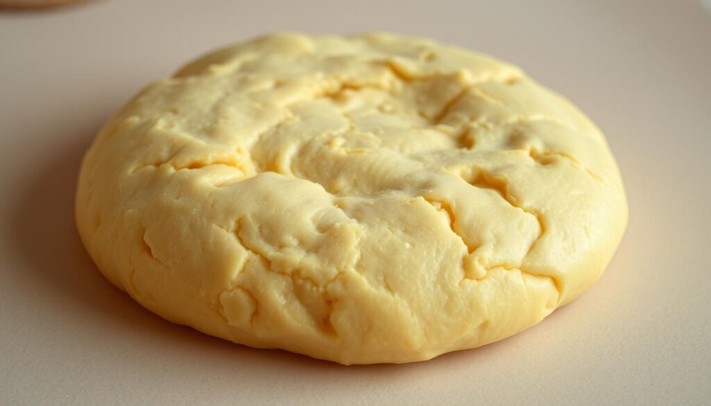 A close-up shot of a soft, pliable dough that has a rich, golden hue and a slightly shiny, oily appearance. The dough is resting on a clean, neutral-colored surface, with a slight ambient glow illuminating its texture. The lighting is soft and diffused, creating a warm, inviting atmosphere. The dough appears supple and easy to work with, hinting at its versatility in low-carb baking applications. The overall composition emphasizes the dough's visual appeal and its potential to be transformed into delicious, nutritious baked goods. A close-up shot of a soft, pliable dough that has a rich, golden hue and a slightly shiny, oily appearance. The dough is resting on a clean, neutral-colored surface, with a slight ambient glow illuminating its texture. The lighting is soft and diffused, creating a warm, inviting atmosphere. The dough appears supple and easy to work with, hinting at its versatility in low-carb baking applications. The overall composition emphasizes the dough's visual appeal and its potential to be transformed into delicious, nutritious baked goods.