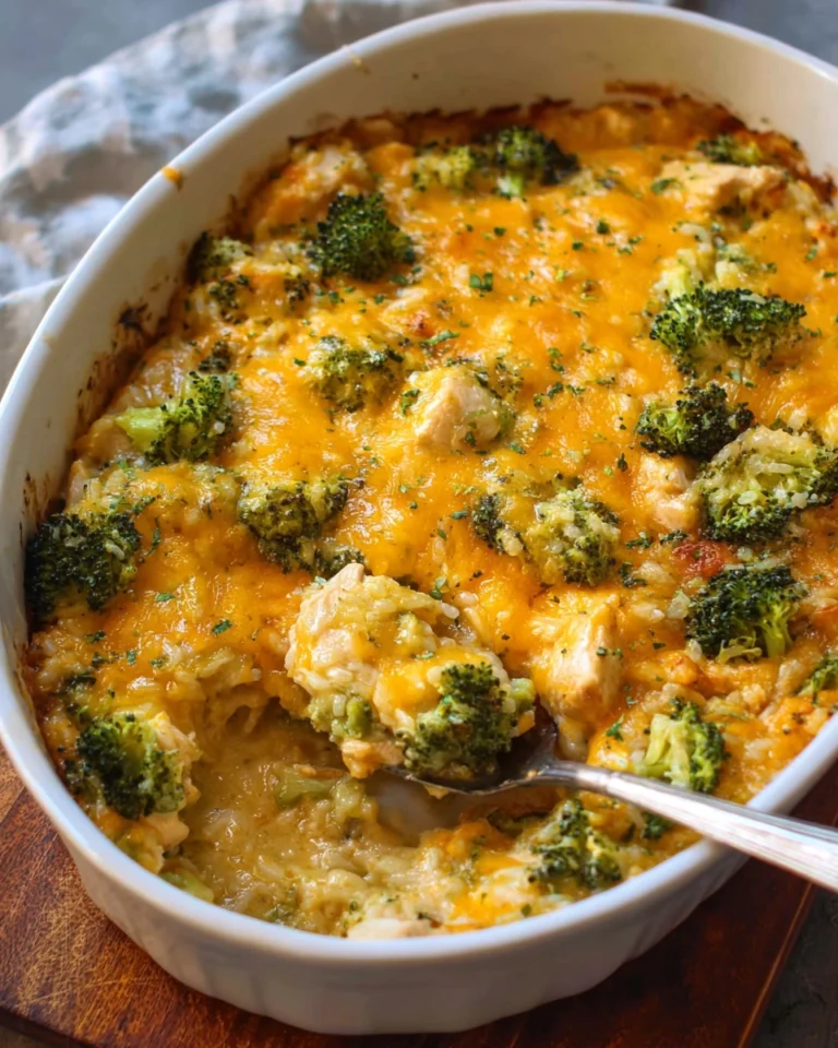 Broccoli Cheddar Chicken Rice Casserole: Easy Dinner Recipe