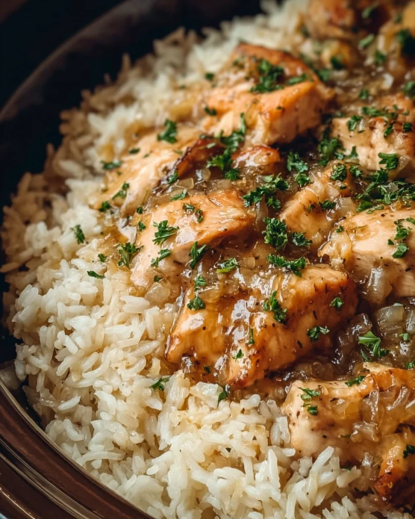 Crock Pot No Peek Chicken with Rice