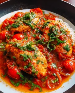Tomato Chicken with Basil Garlic Sauce