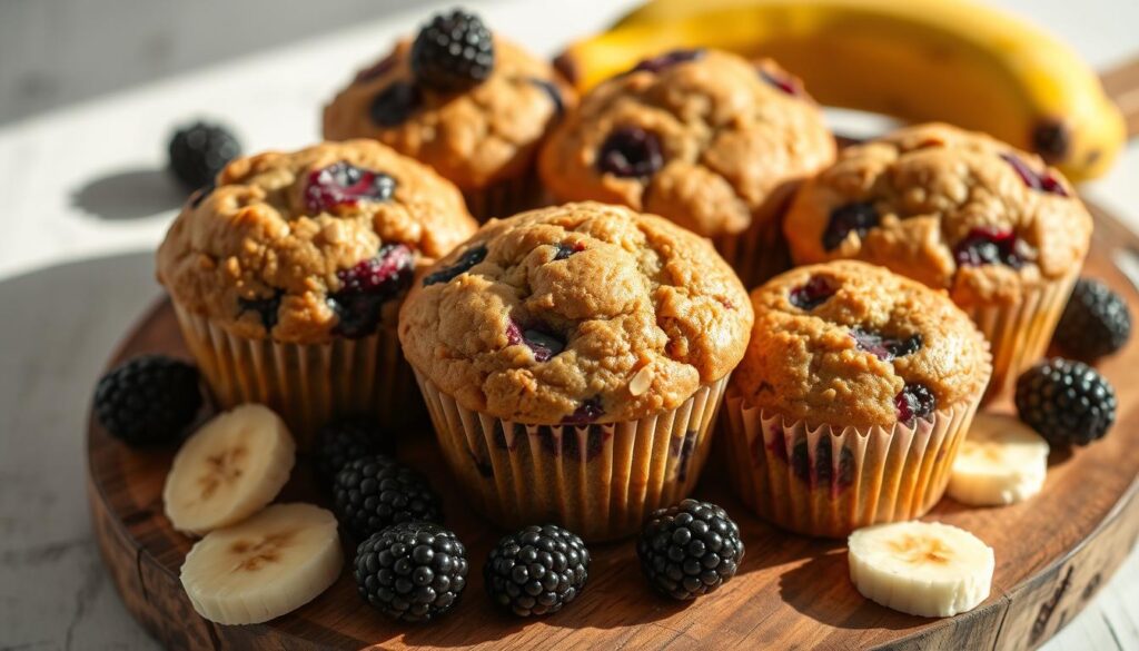 blackberry banana muffins