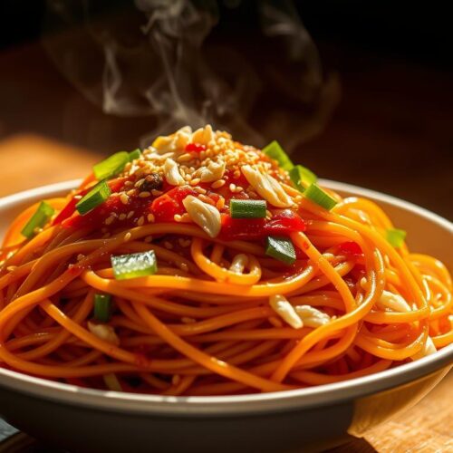 garlic chili oil noodles