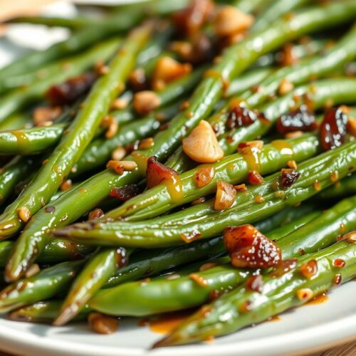 roasted garlic green beans
