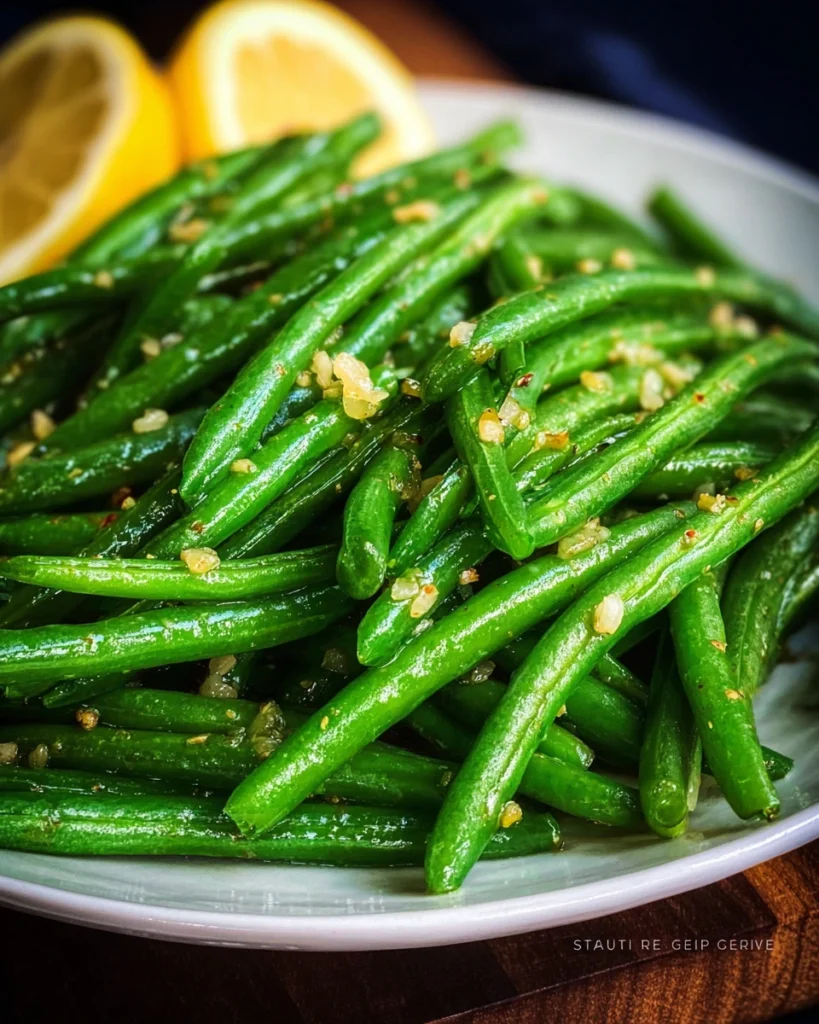 Buttery garlic sauteed green beans