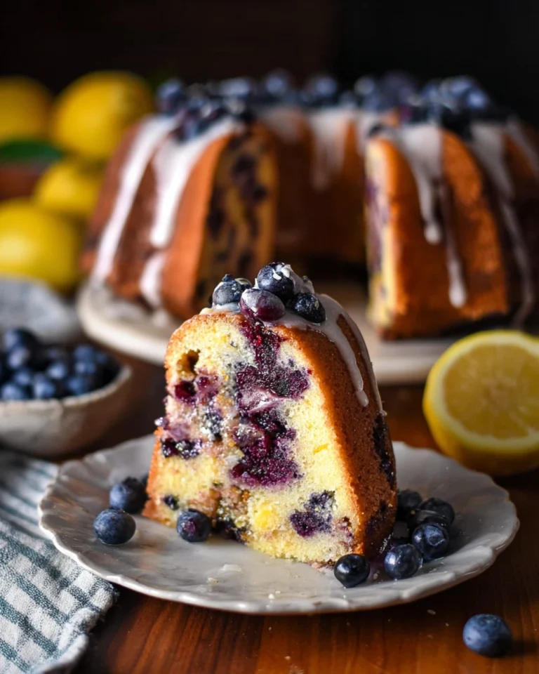 Old Fashioned Lemon Blueberry Pound Cake