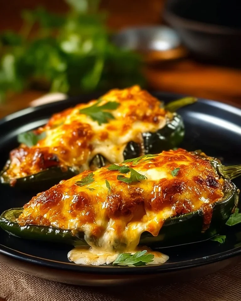 Delicious Baked Chili Rellenos served with a side of salsa and fresh garnish.