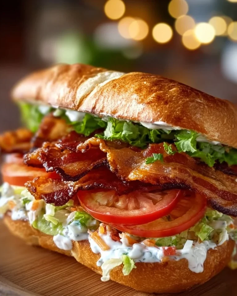 BBQ Bacon Ranch BLT sandwich with crispy bacon and fresh ingredients