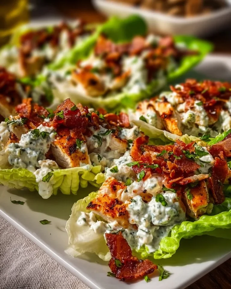 Delicious Chicken Bacon Ranch Lettuce Boats filled with savory ingredients