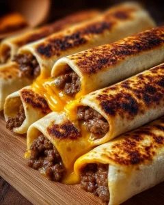 Garlic Butter Beef Cheeseburger Rollups, a delicious take on classic cheeseburgers.