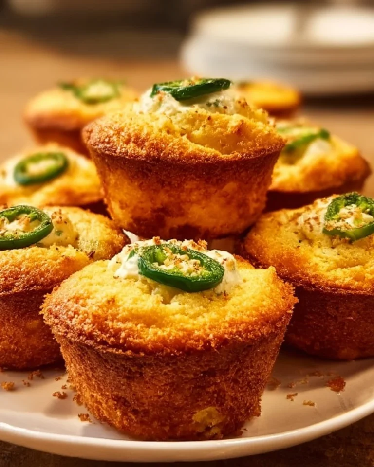 Freshly baked Jalapeño Cornbread Muffins with Cream Cheese Filling