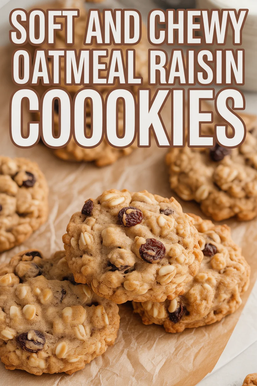 Soft and Chewy Oatmeal Raisin Cookies