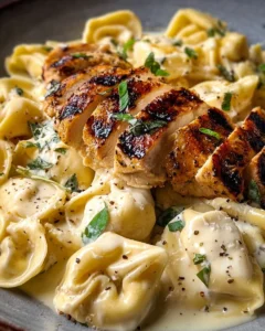 Asiago Tortellini Alfredo with Grilled Chicken