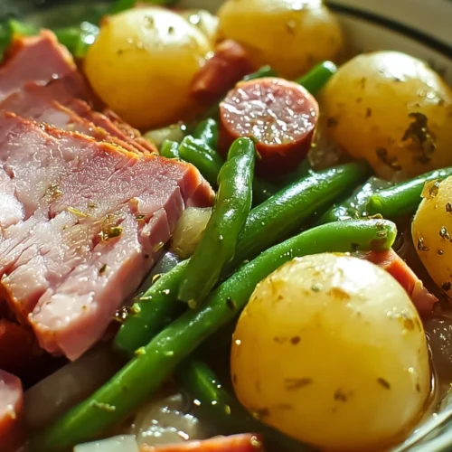 Slow-Cooked Ham, Green Beans & Potatoes