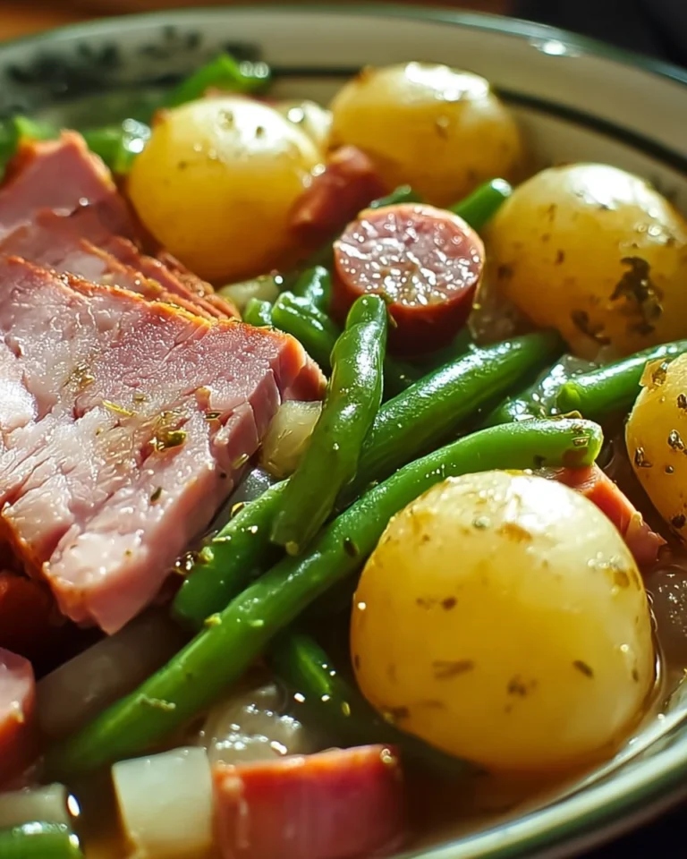 Slow-Cooked Ham, Green Beans & Potatoes