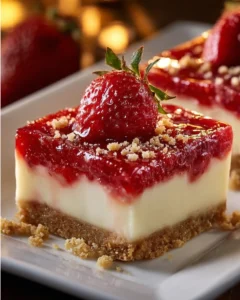 Strawberry Crunch Cheesecake Bars