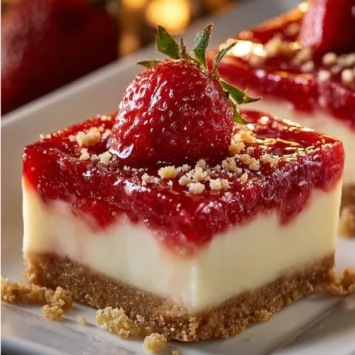 Strawberry Crunch Cheesecake Bars