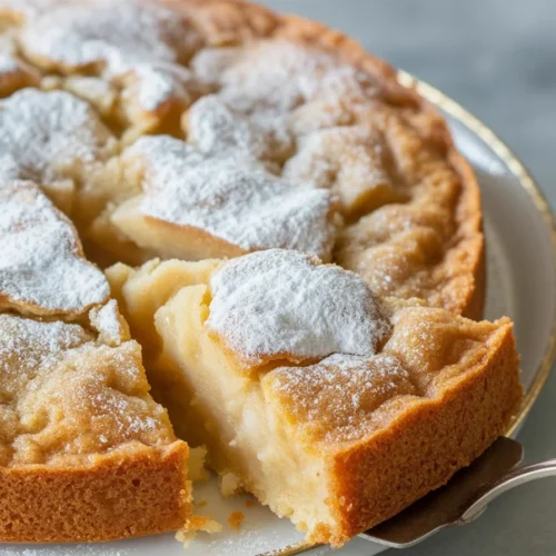 Delicious apple cake topped with cinnamon and fresh apples, perfect for dessert.