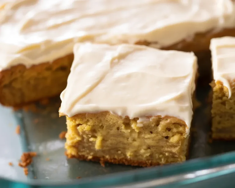 Delicious and moist banana cake topped with cream cheese frosting