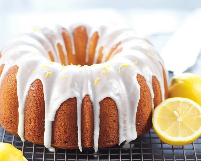 Moist and buttery lemon pound cake topped with a sweet lemon glaze.