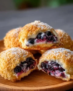 Delicious blueberry pie bombs with flaky crust and fresh blueberry filling.