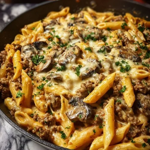 Cheesy Beef Stroganoff Penne 2 Cheesy Beef Stroganoff Penne