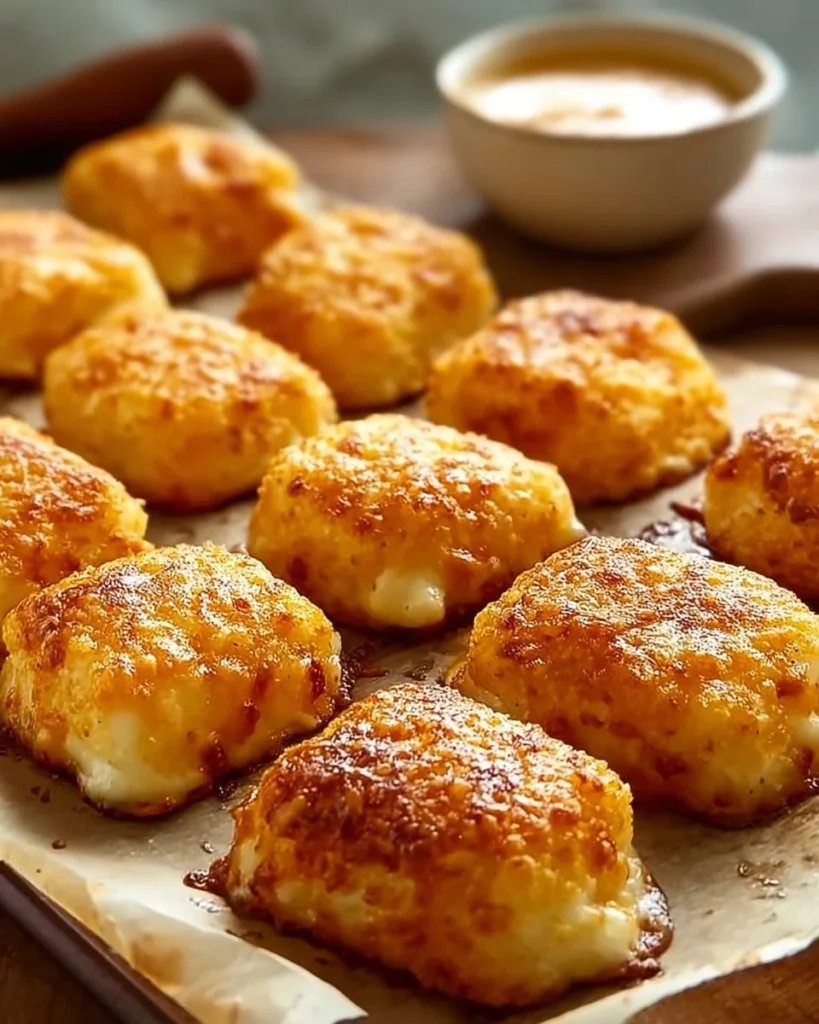 Plate of crispy cheesy bites ready to be enjoyed as a perfect snack