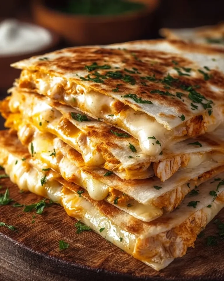 Cheesy chicken quesadilla sliders served on a plate