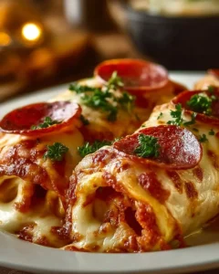 Cheesy pepperoni pizza roll-ups on a wooden cutting board