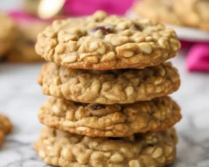 Deliciously soft and chewy oatmeal cookies with a crispy edge.