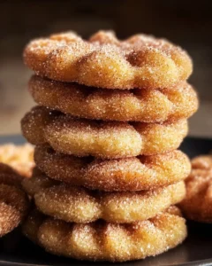 Cinnamon Sugar Churro Cookies with a crispy exterior and chewy center
