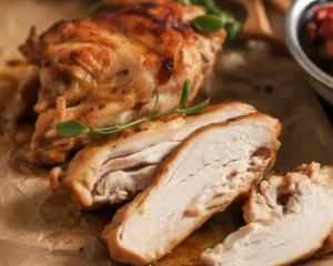 Delicious homemade chipotle chicken, marinated with spices and served in a bowl.