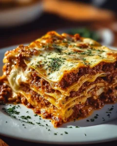 Delicious homemade cottage cheese lasagna with layers of cheese and sauce