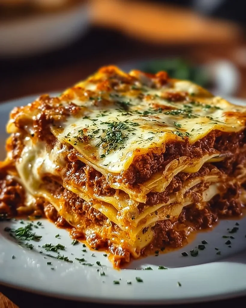 Delicious homemade cottage cheese lasagna with layers of cheese and sauce