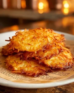 Crispy cheesy hash browns topped with melted cheese, golden and delicious.