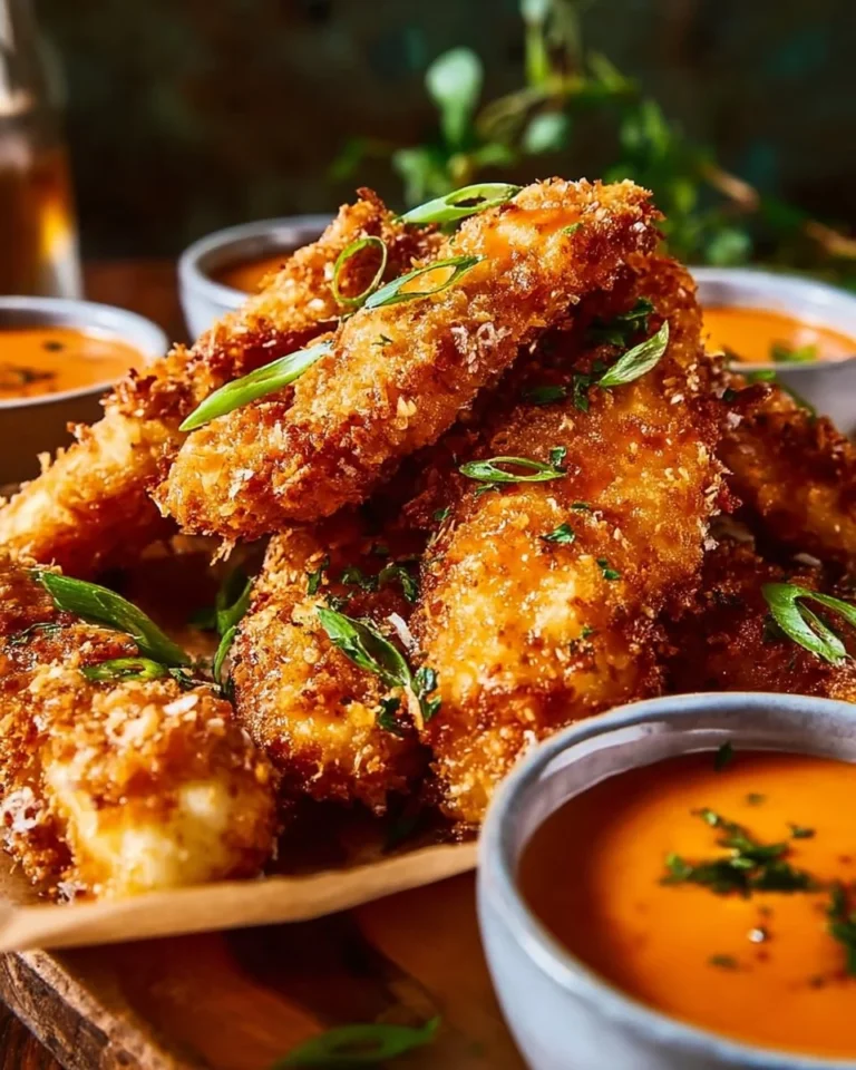 Crispy Coconut Chicken served with flavorful Bang Bang Sauce on a plate.