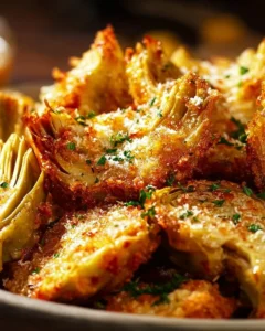Crispy Parmesan Artichoke Hearts served as a tasty appetizer