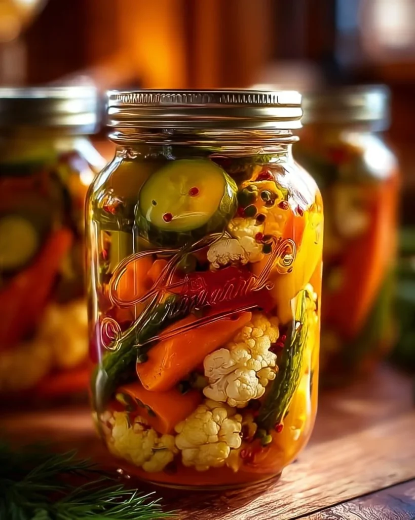 Crunchy Garden Pickle Medley featuring fresh cucumbers and spices