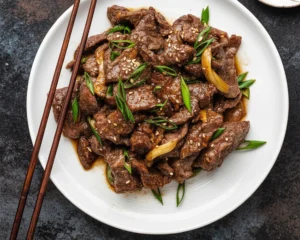 Delicious beef stir fry with colorful vegetables, perfect for a quick and easy meal.