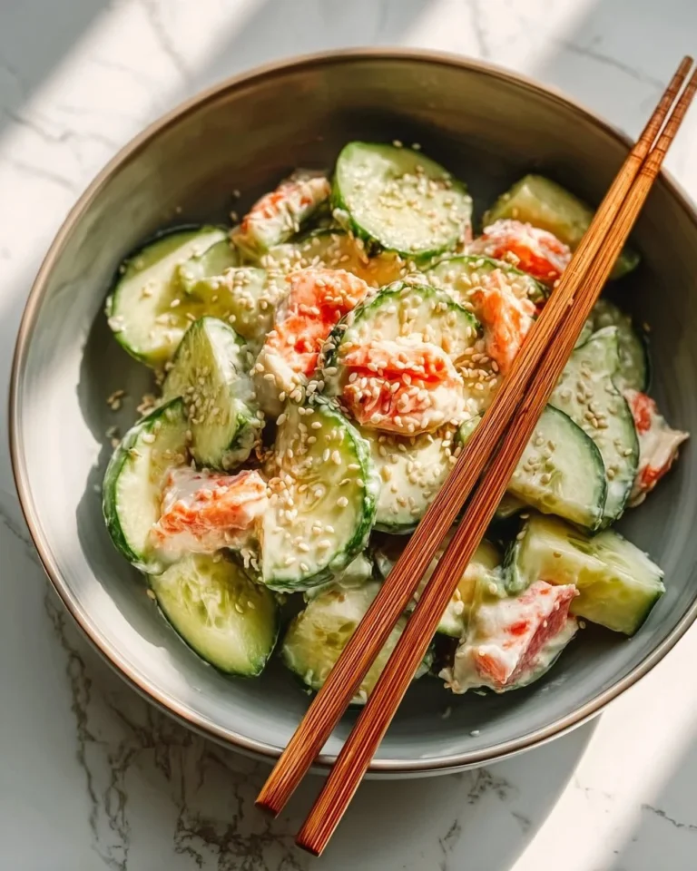 Easy California Roll Cucumber Salad with fresh ingredients