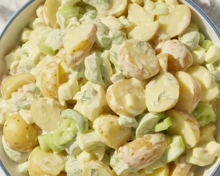 Delicious classic potato salad with tender potatoes, celery, and creamy dressing.