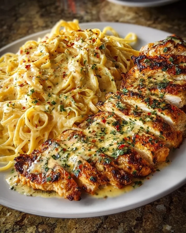 Garlic Parmesan Chicken Spaghetti in Cajun Cream Sauce
